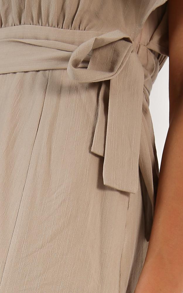 Valley Tales Dress In Beige Linen Look