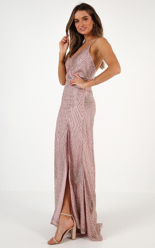 Shine Bright Dress In Rose Gold