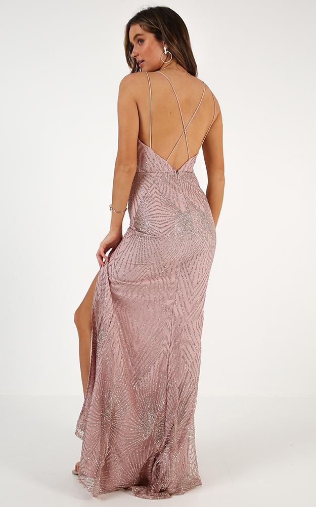Shine Bright Dress In Rose Gold