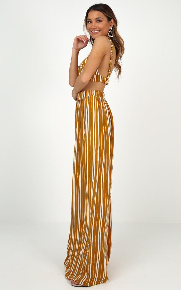 There You Were Two Piece Set In Mustard Stripe