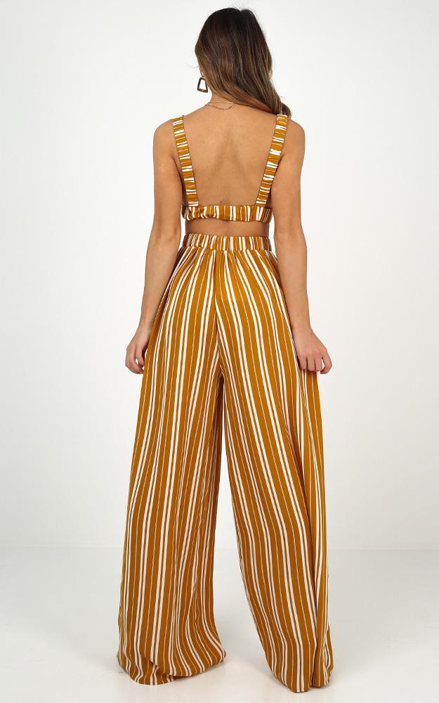 There You Were Two Piece Set In Mustard Stripe