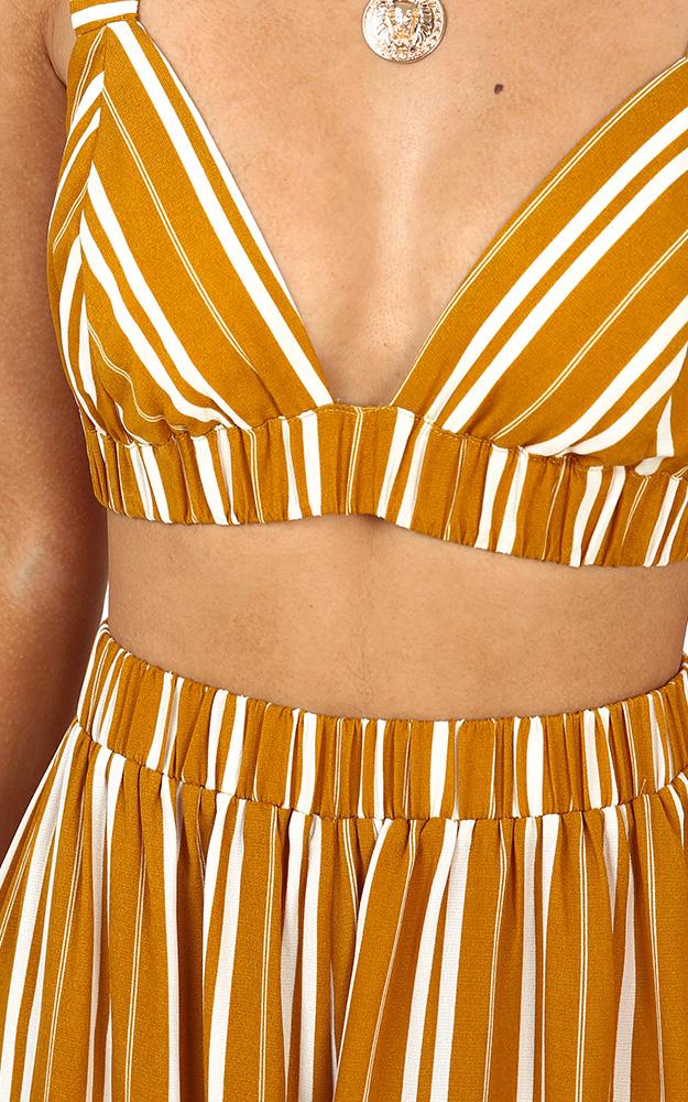 There You Were Two Piece Set In Mustard Stripe