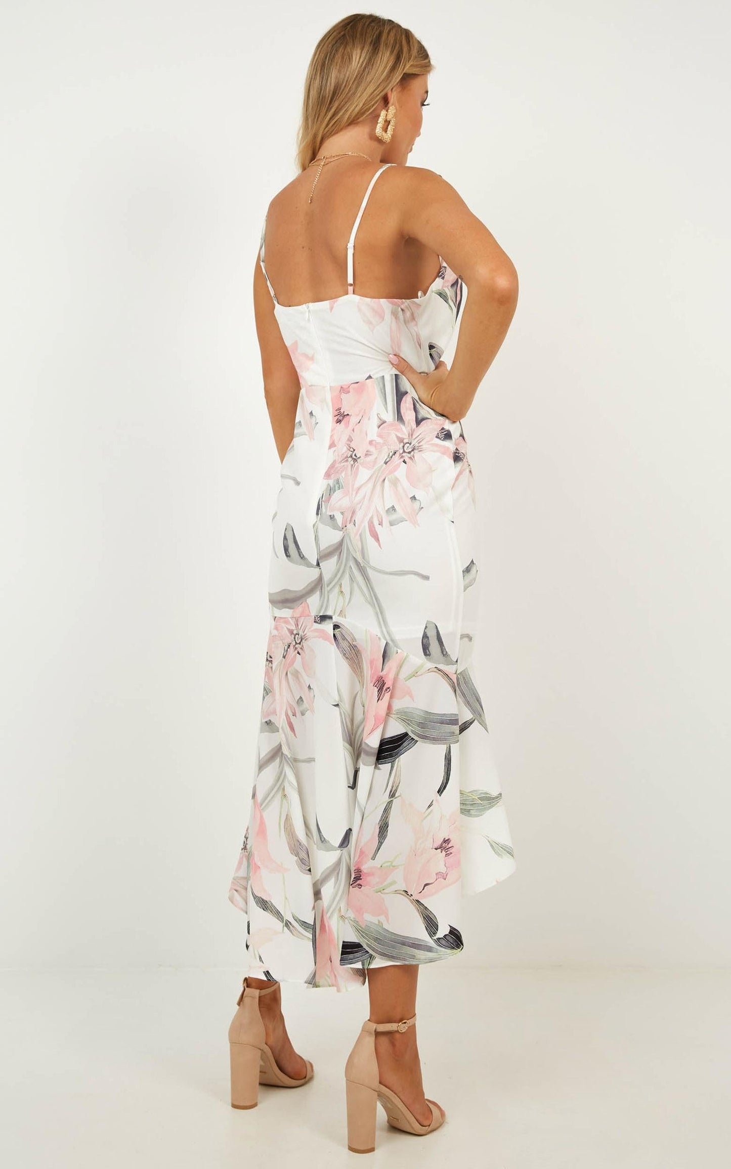 Catch My Stare Dress In White Floral