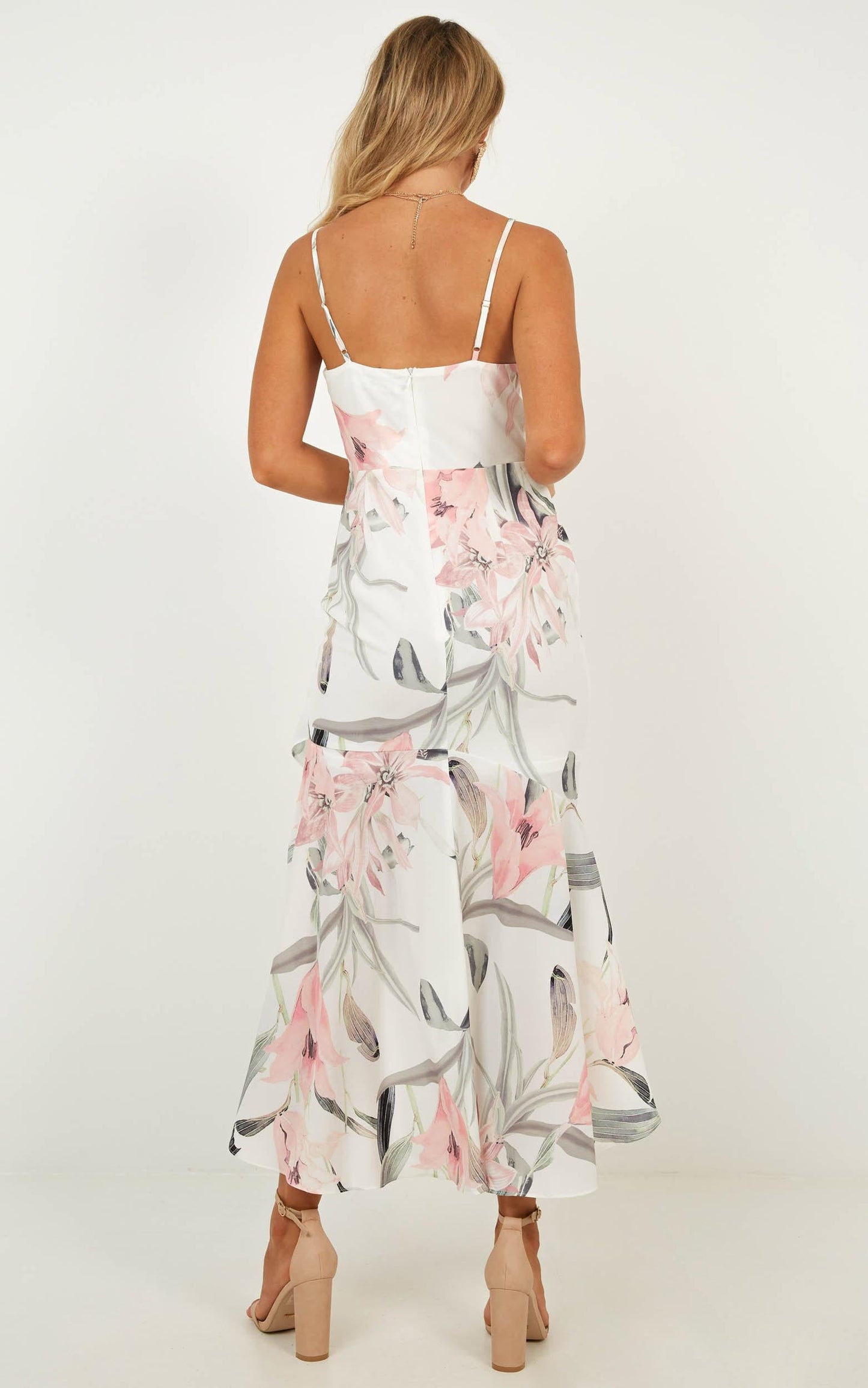 Catch My Stare Dress In White Floral