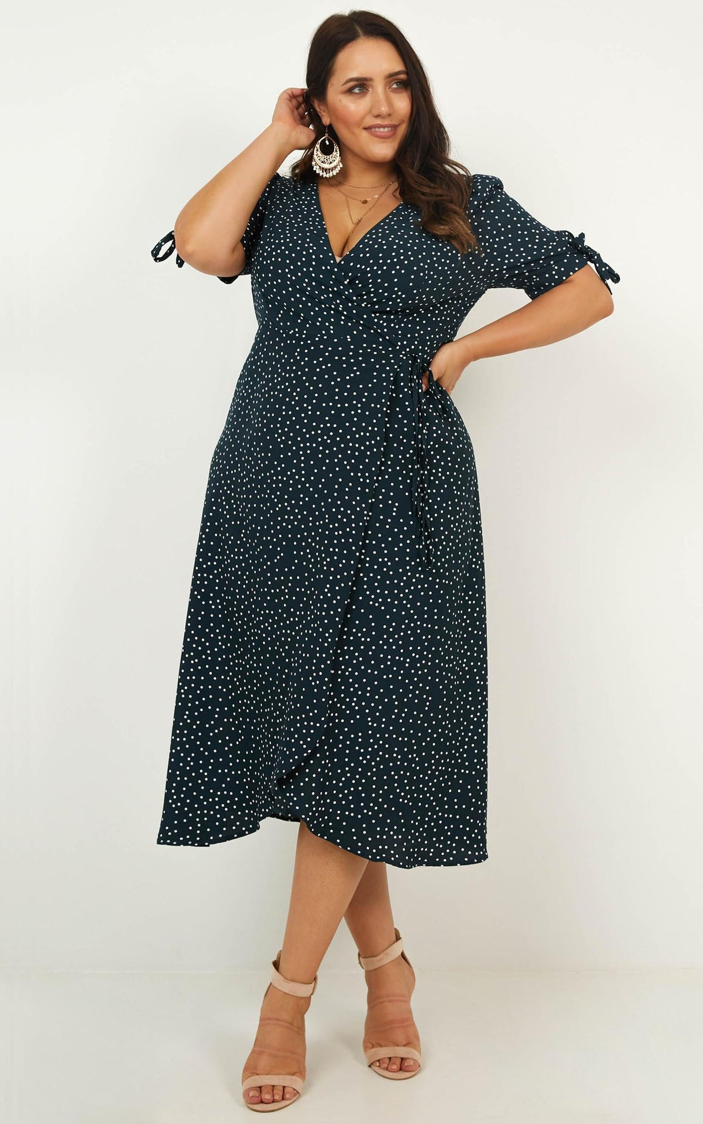 Kite Flyer Dress In Emerald Spot