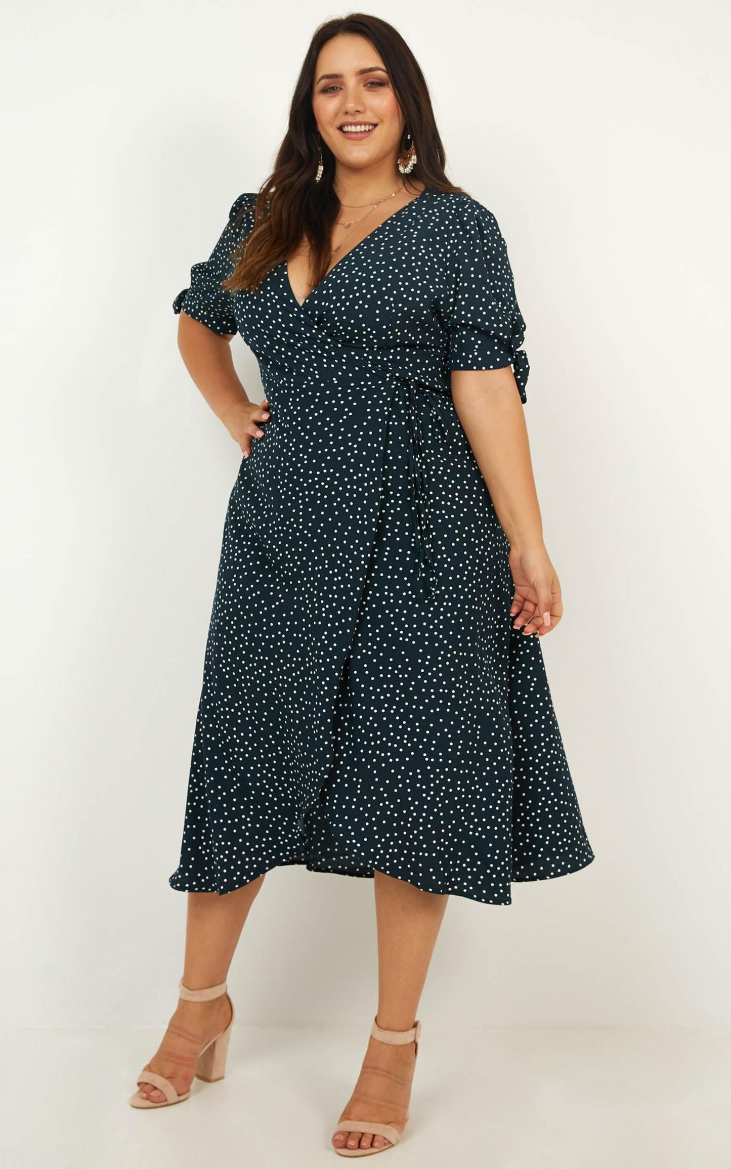 Kite Flyer Dress In Emerald Spot