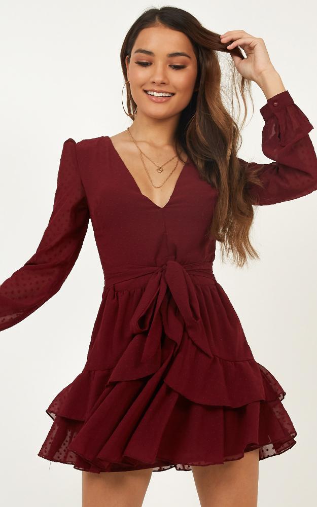 For A Rainy Day Dress In Wine