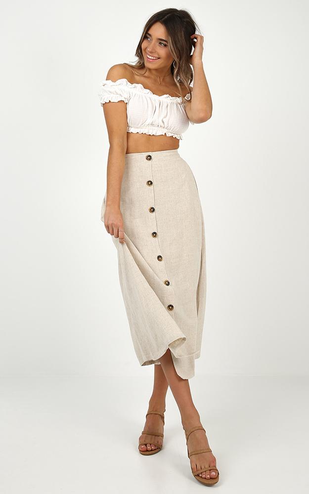 Stay Young Skirt In Beige Linen Look