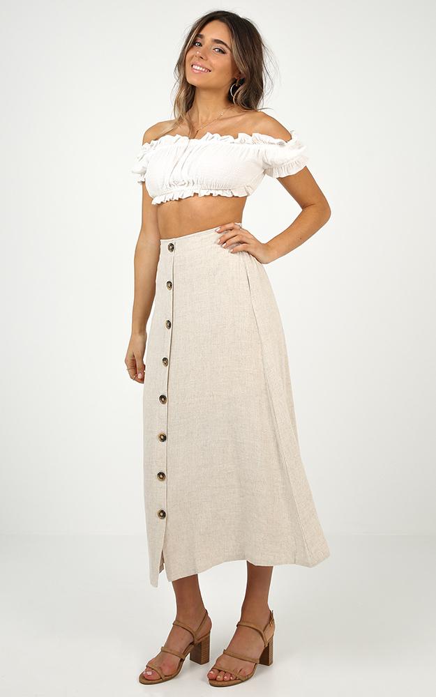 Stay Young Skirt In Beige Linen Look