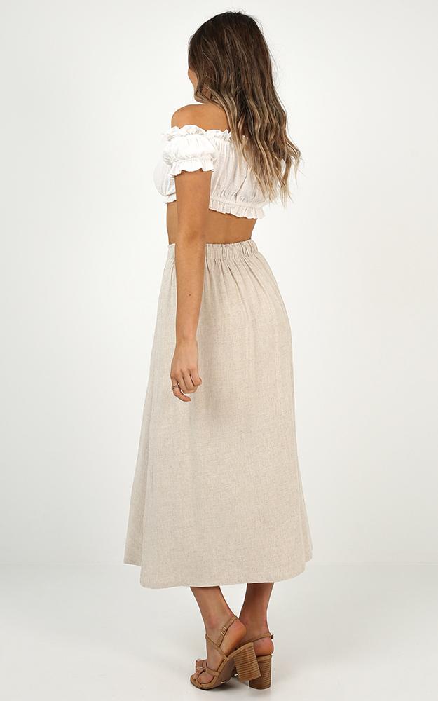 Stay Young Skirt In Beige Linen Look