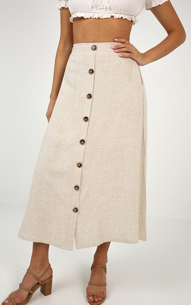 Stay Young Skirt In Beige Linen Look