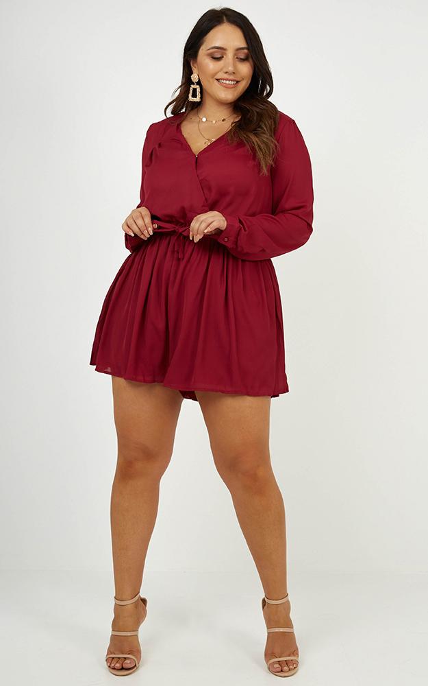 Lost Time Playsuit In Wine