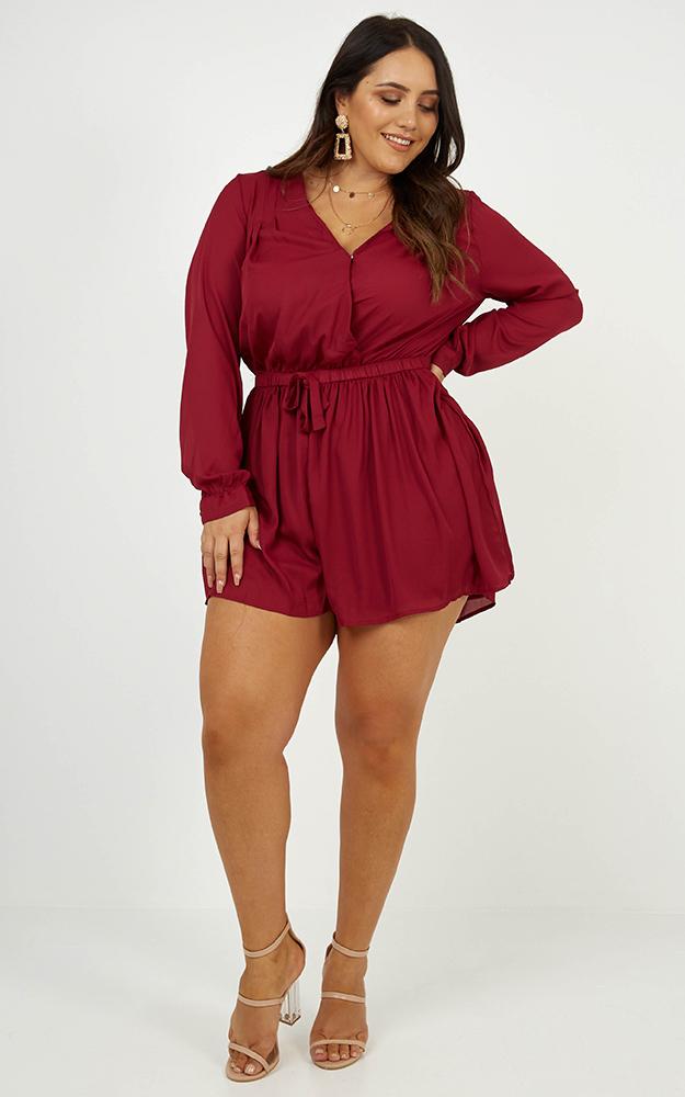 Lost Time Playsuit In Wine