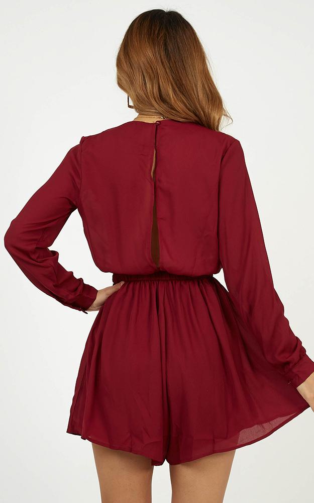 Lost Time Playsuit In Wine