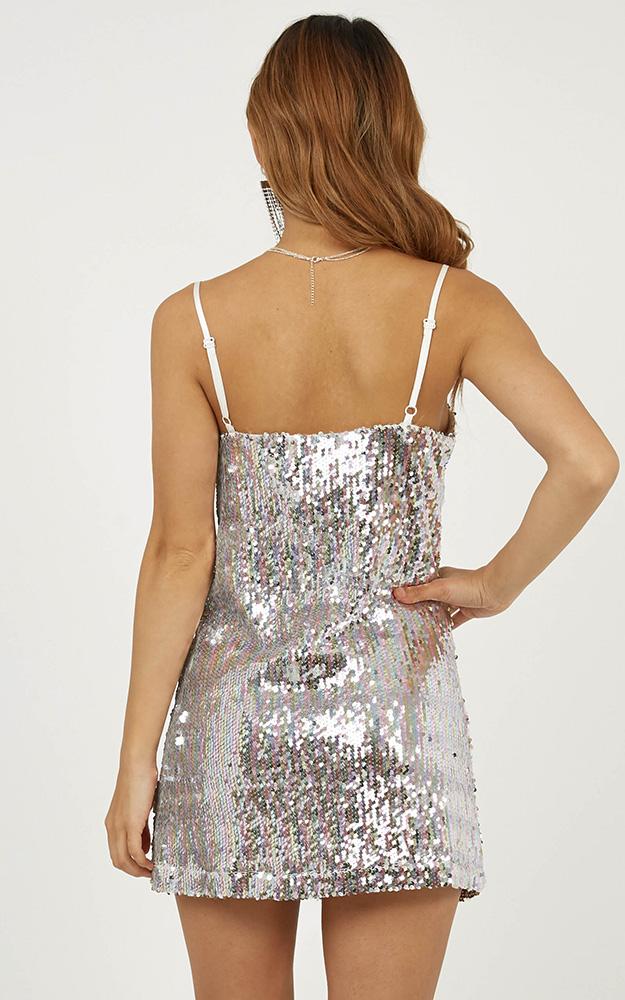 Virgo Rising Dress In Rainbow Sequin