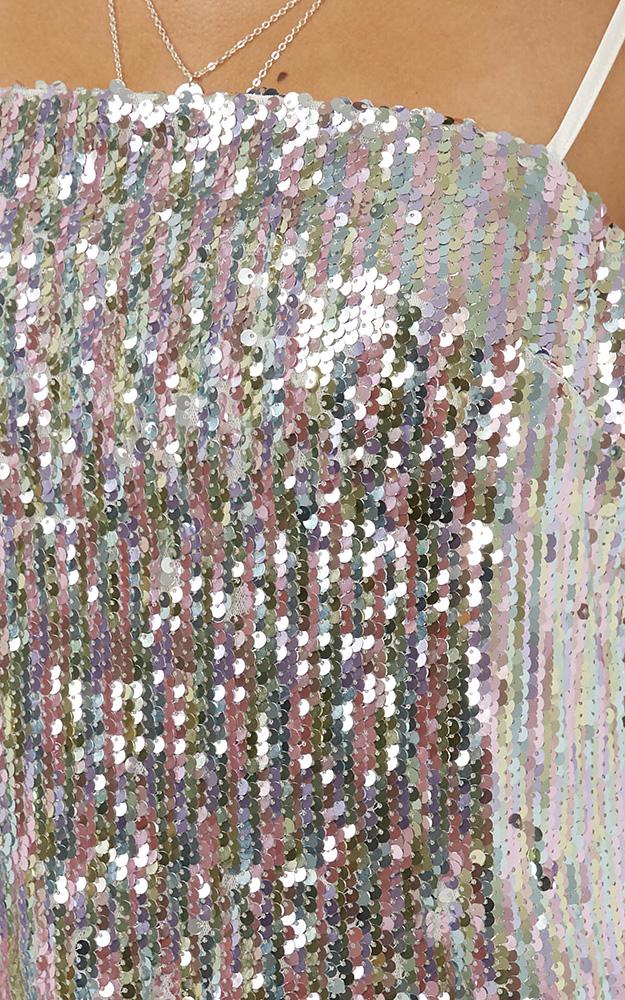 Virgo Rising Dress In Rainbow Sequin