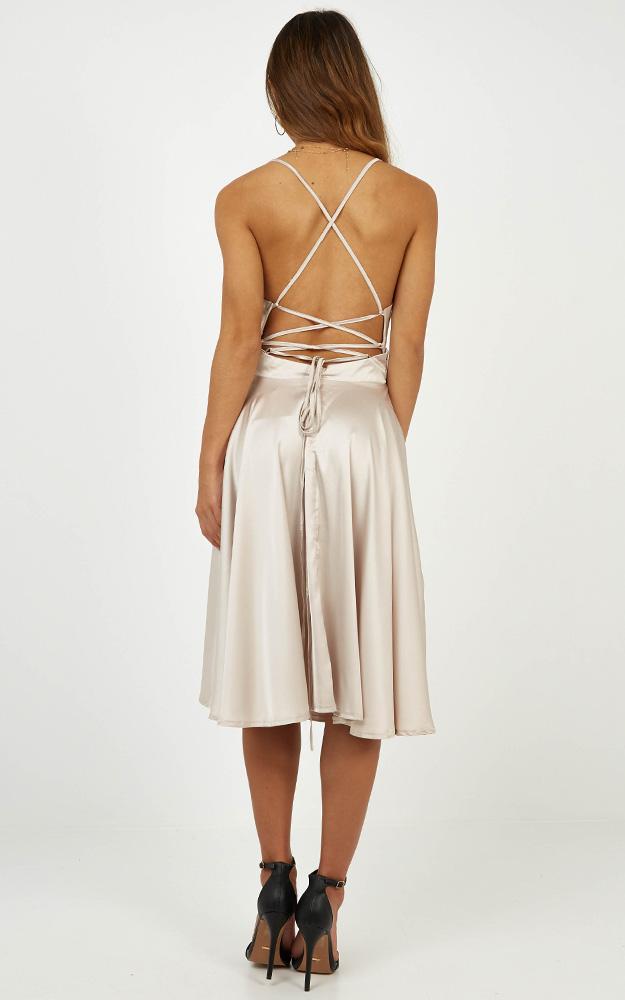 Something In The Water Dress In Champagne Satin