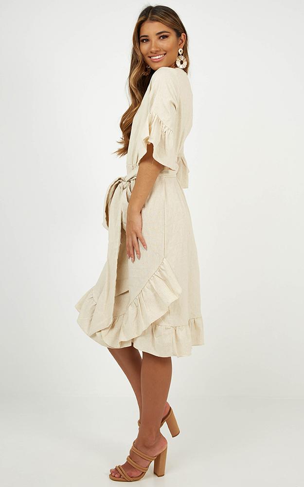 Ready To Receive Dress In Natural Linen Look