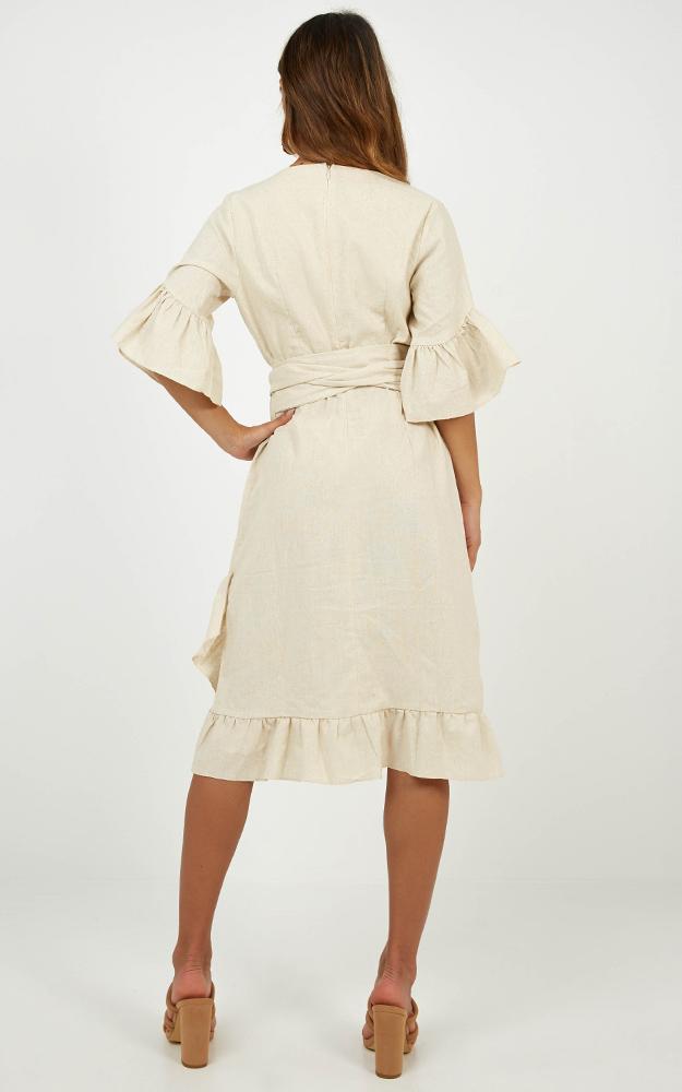 Ready To Receive Dress In Natural Linen Look