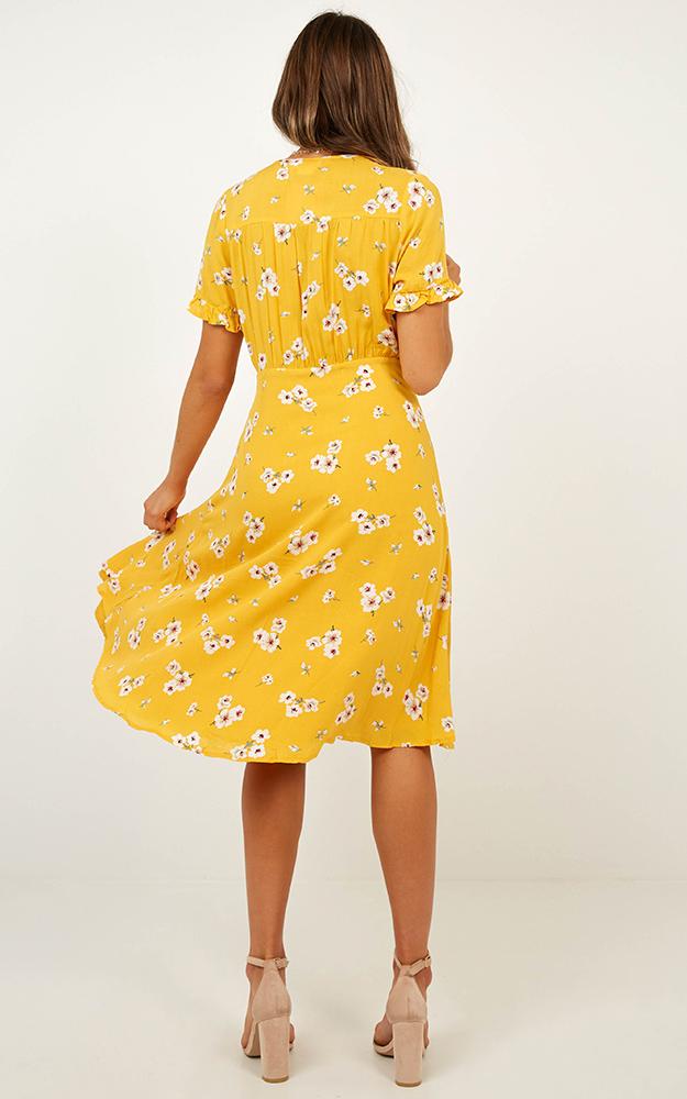 Call Me In Dress In Yellow Floral