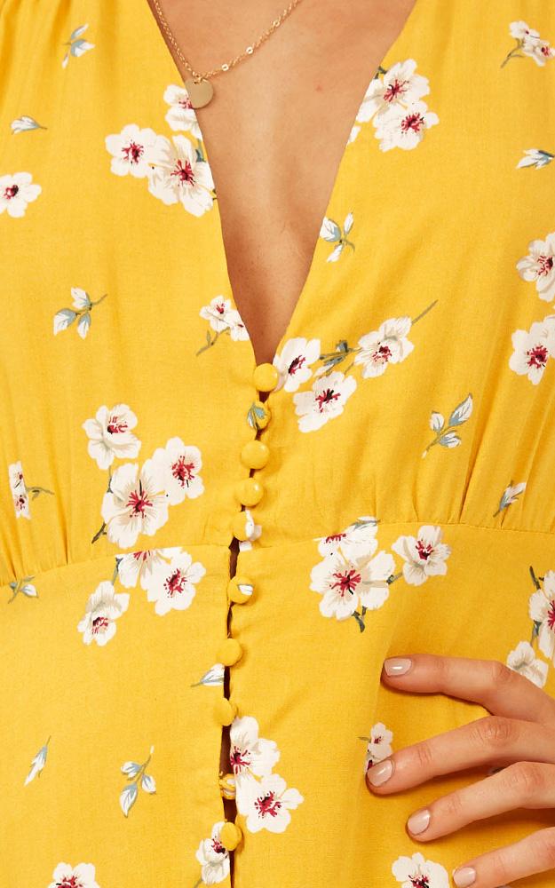 Call Me In Dress In Yellow Floral