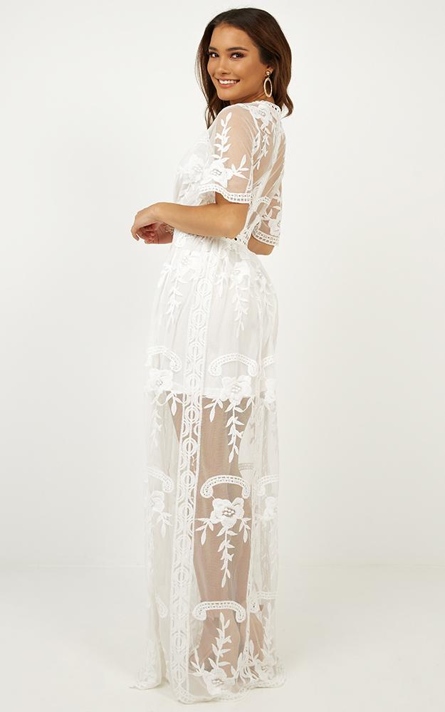 Love Spell Maxi Dress In White Lace