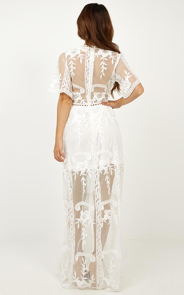 Love Spell Maxi Dress In White Lace