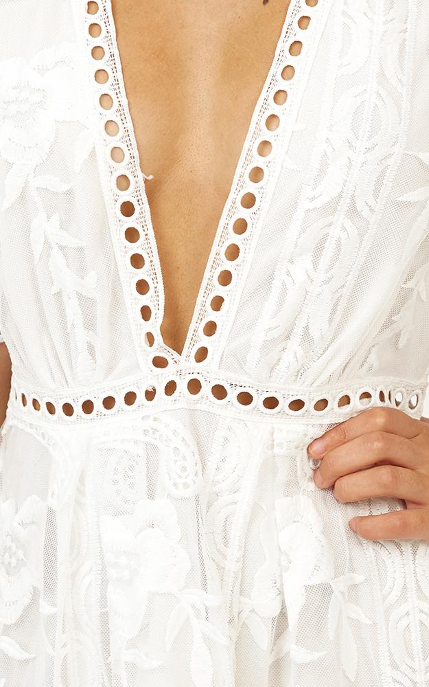 Love Spell Maxi Dress In White Lace