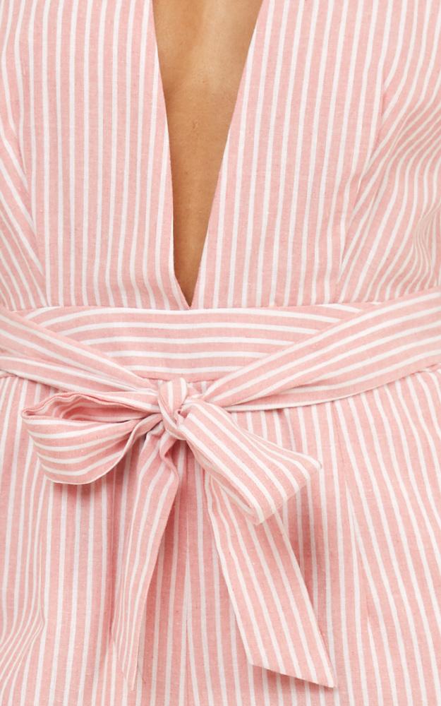 Book Me In Jumpsuit In Pink Stripe