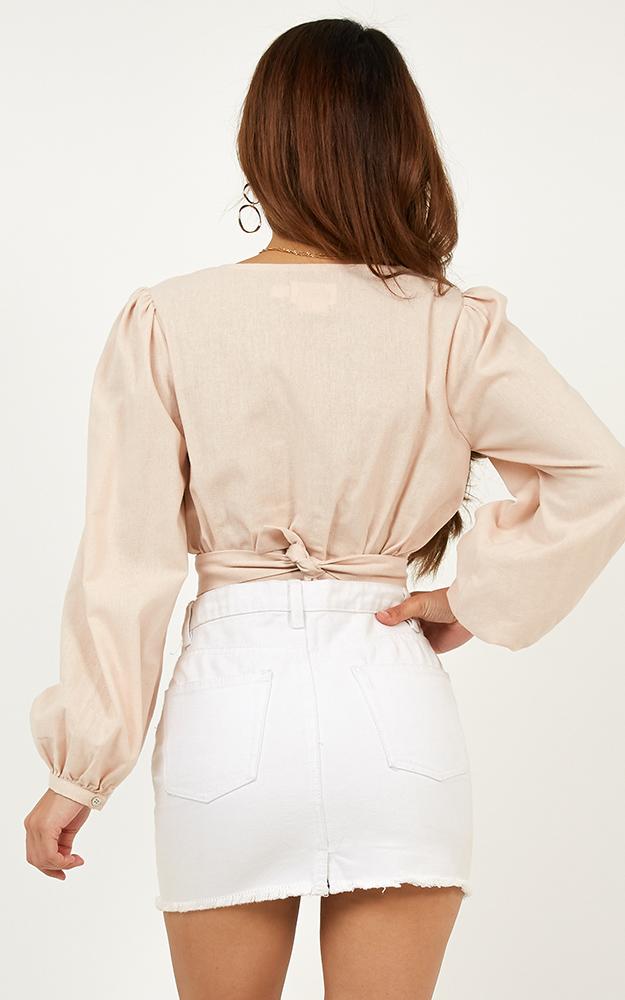Write Me A Melody Top In Blush Linen Look