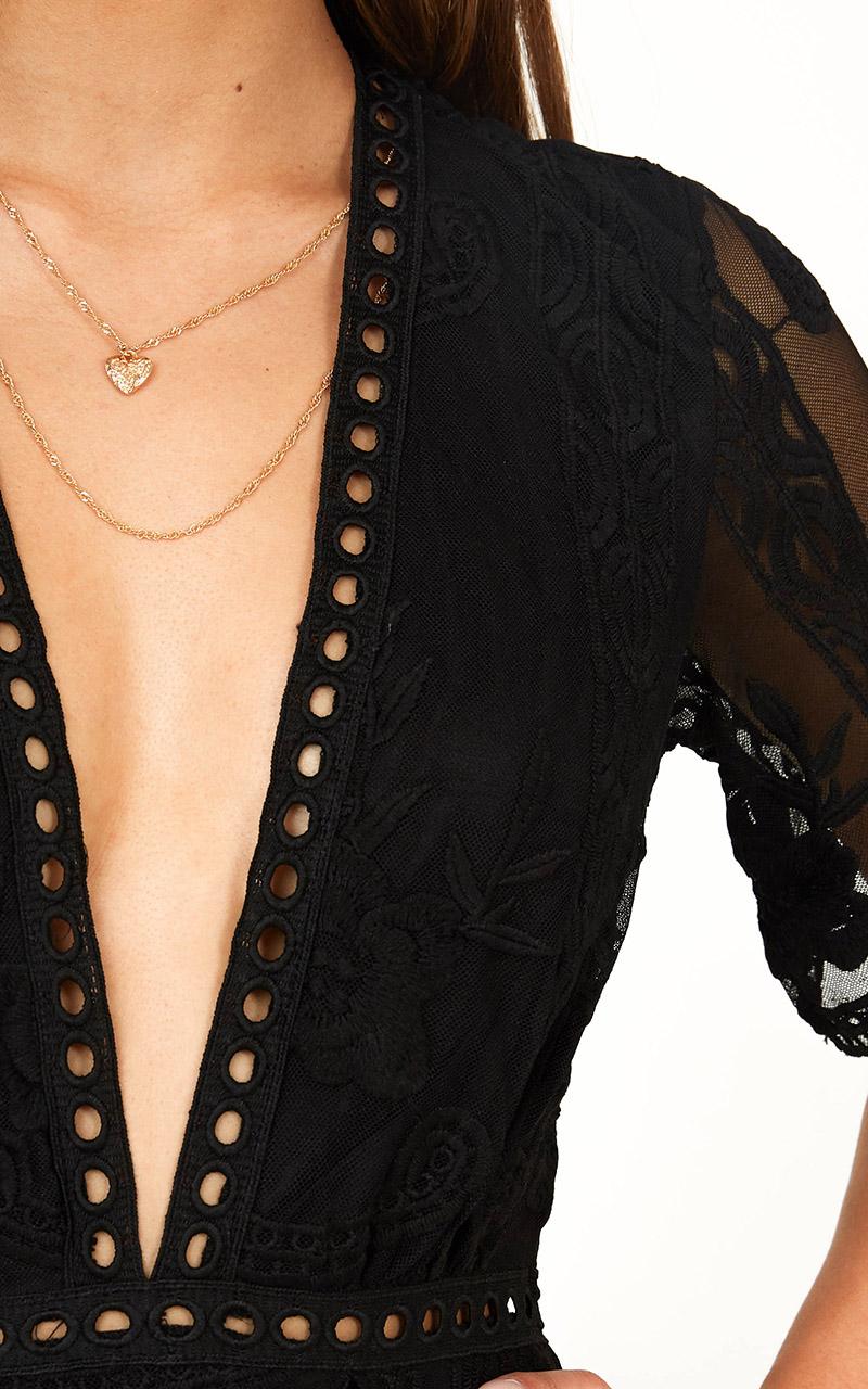 Love Spell Maxi Dress In Black Lace