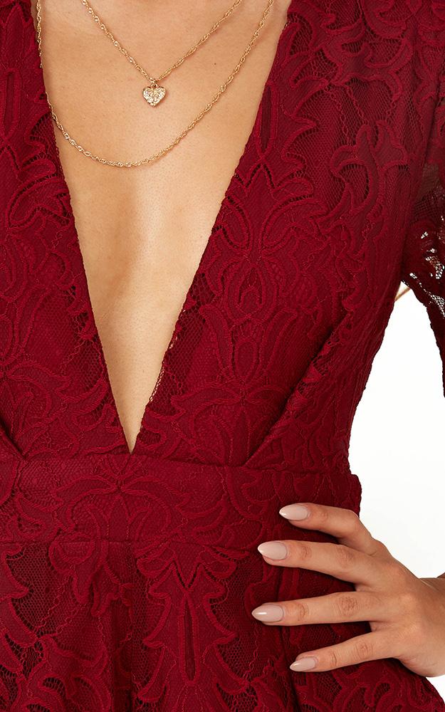 Break the Bar playsuit in wine lace