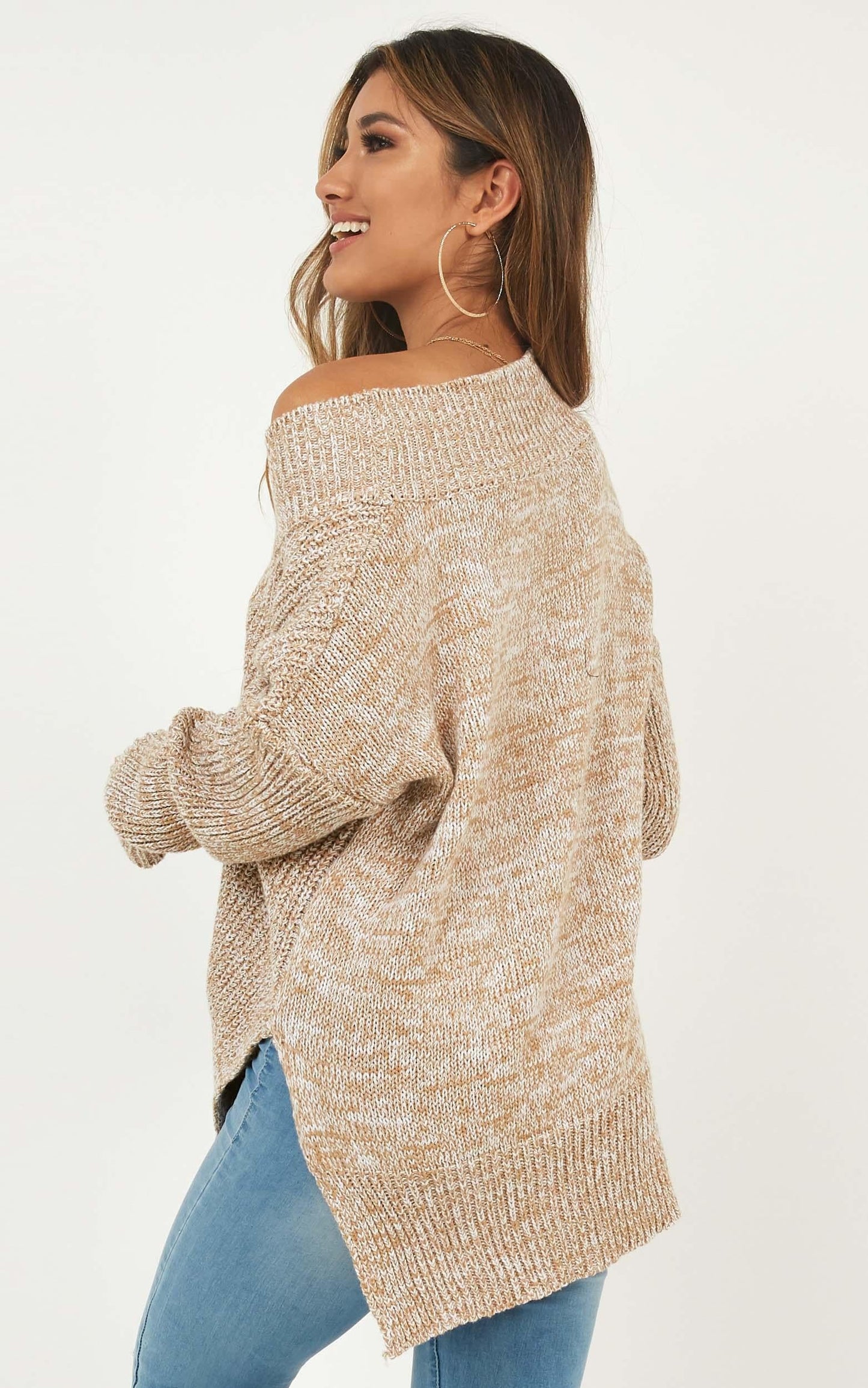 With Conviction Knit In Mocha Marle