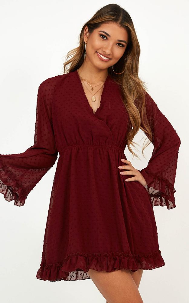 Stay Forever Dress In Wine