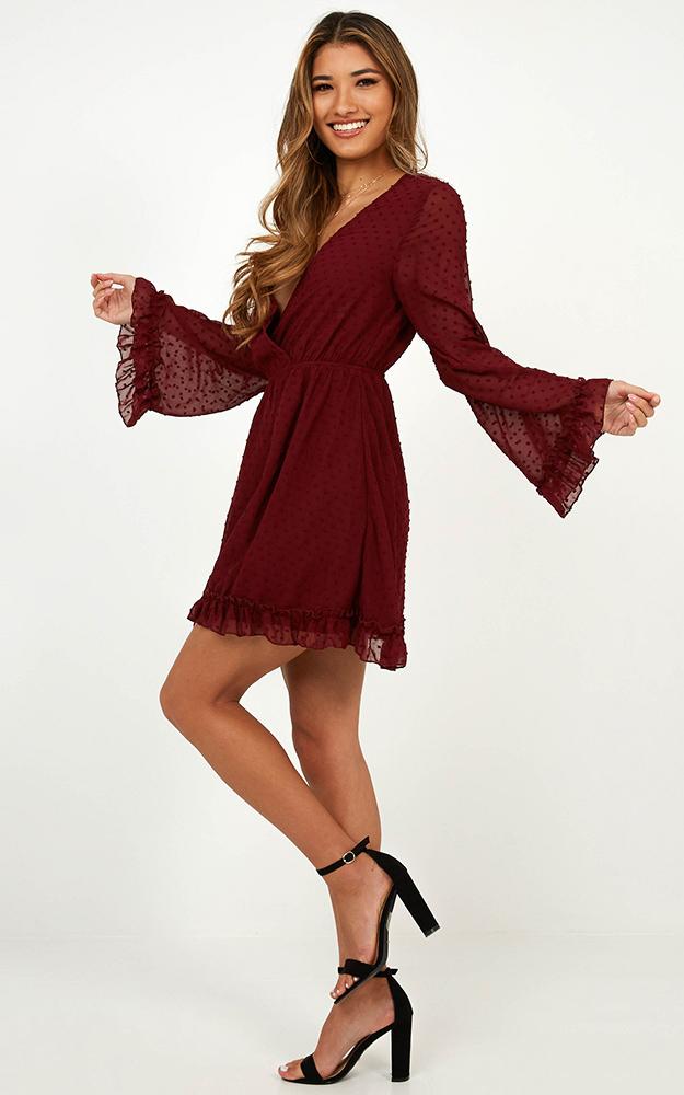 Stay Forever Dress In Wine