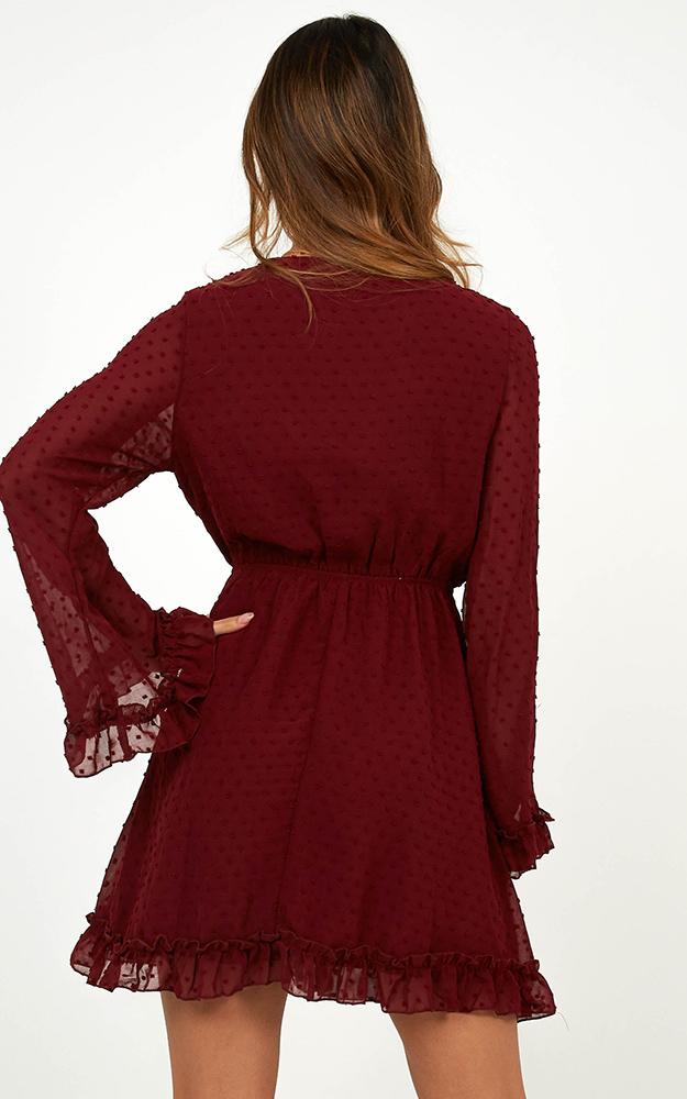 Stay Forever Dress In Wine