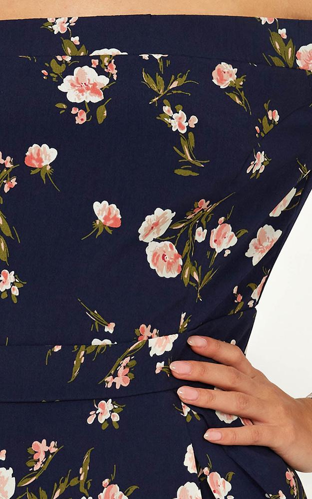 Break My Heart Dress In Navy Print