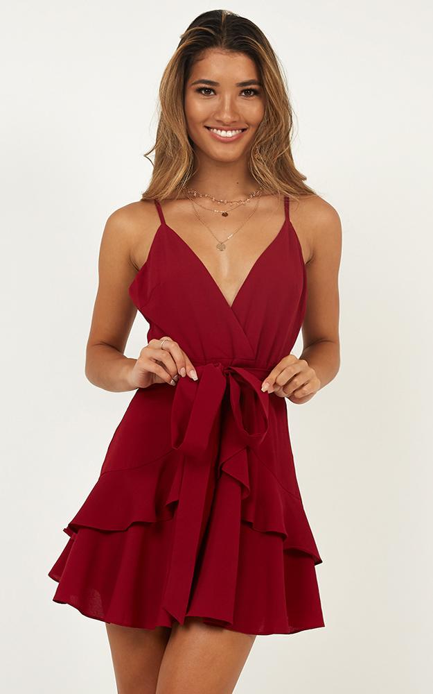 Feels Like Love Dress in Wine