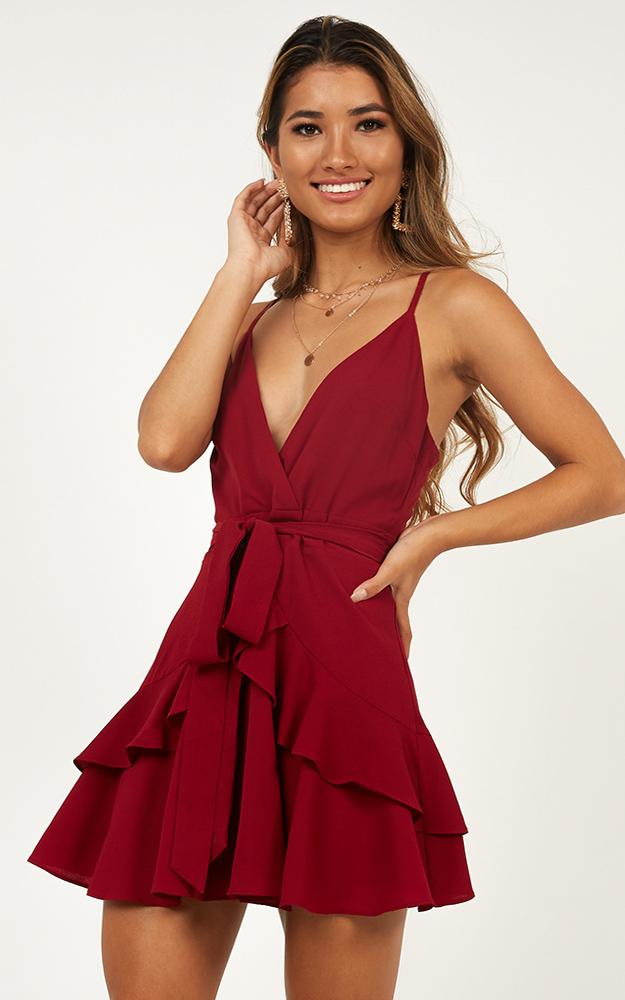 Feels Like Love Dress in Wine