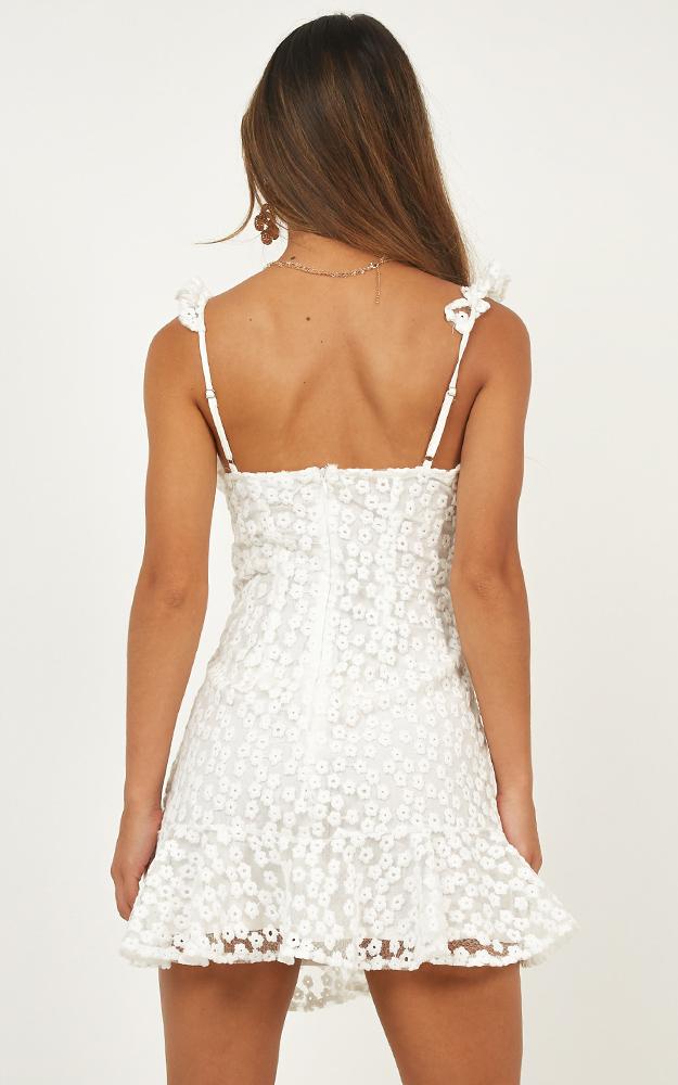 Basic Needs Dress In White Floral
