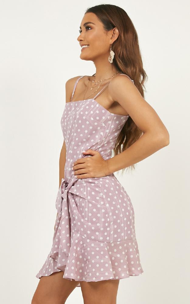 Out In The Moonlight Dress In Lilac Spot