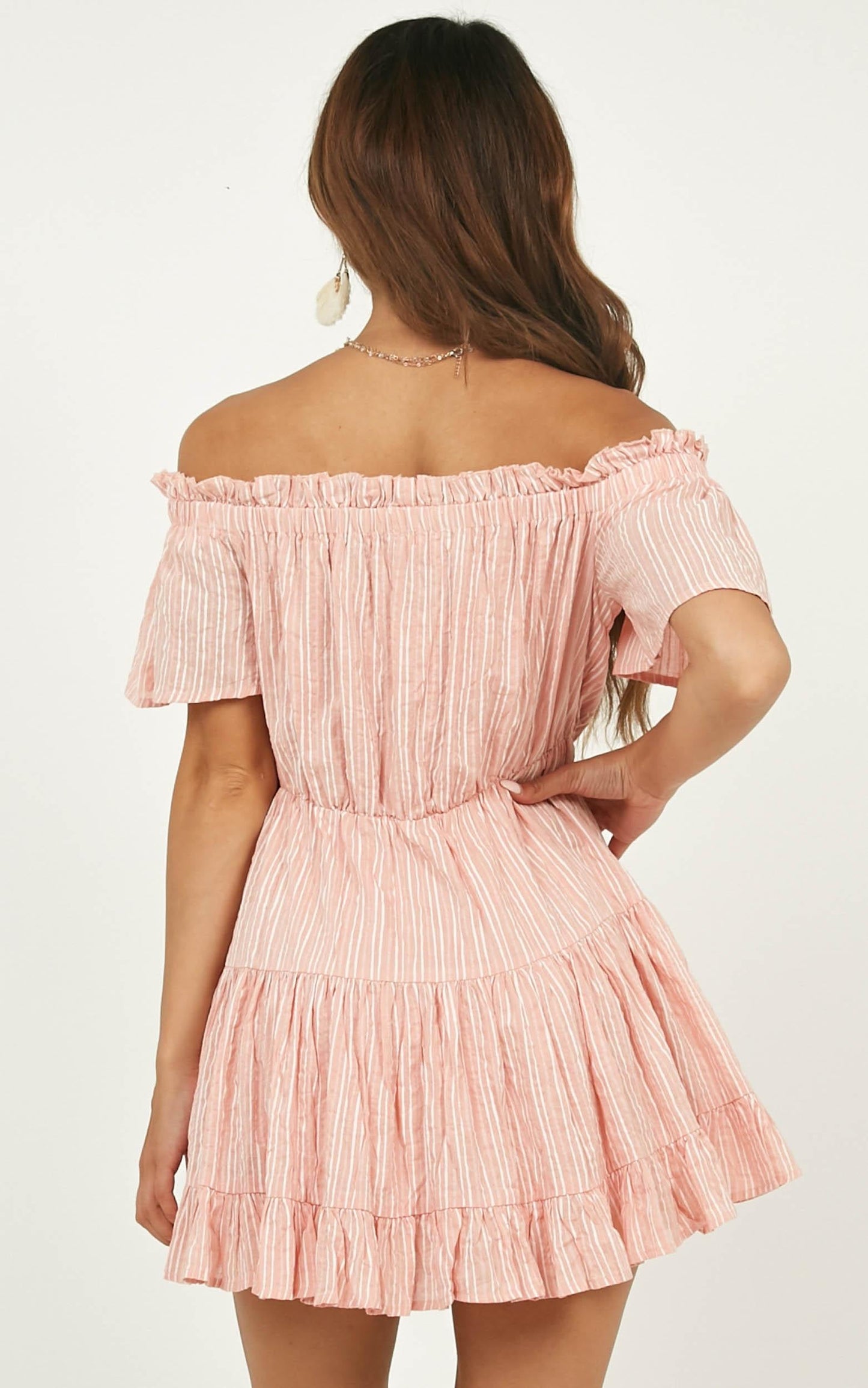 Wish Me Lucky Dress In Blush Stripe