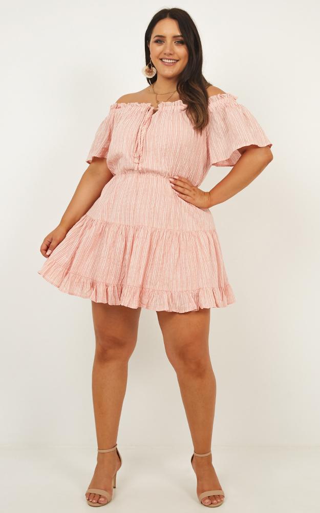 Wish Me Lucky Dress In Blush Stripe