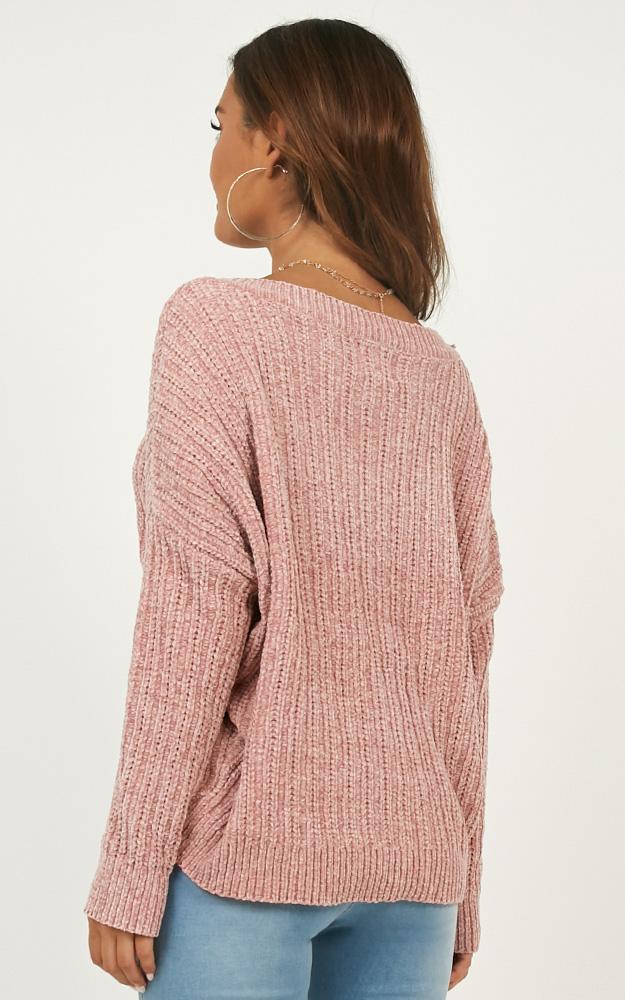 Be Warm Velvet Knit Sweater In Blush