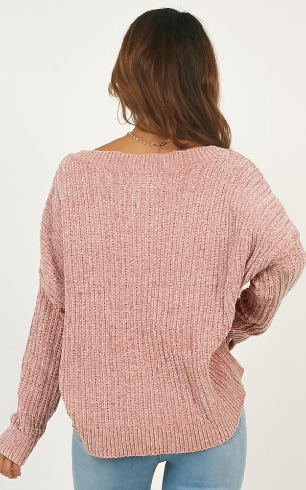 Be Warm Velvet Knit Sweater In Blush