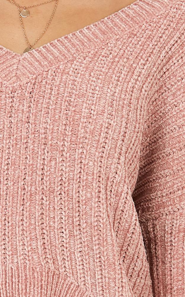 Be Warm Velvet Knit Sweater In Blush