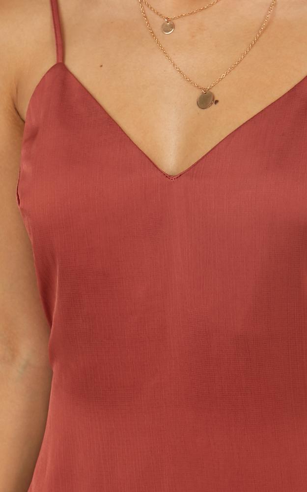 Hello World Midi Dress In Rose Satin