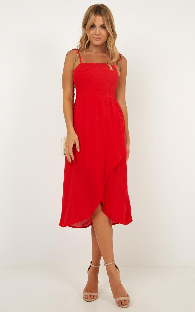 Swinging Days Dress in Red