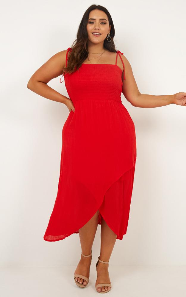 Swinging Days Dress in Red