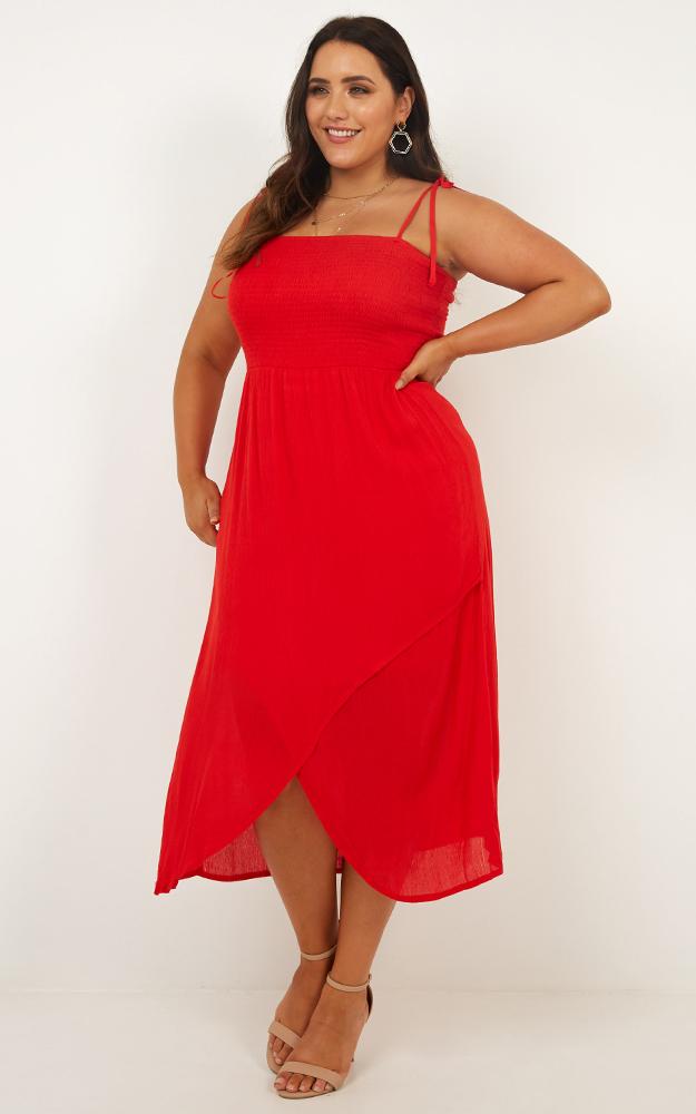 Swinging Days Dress in Red